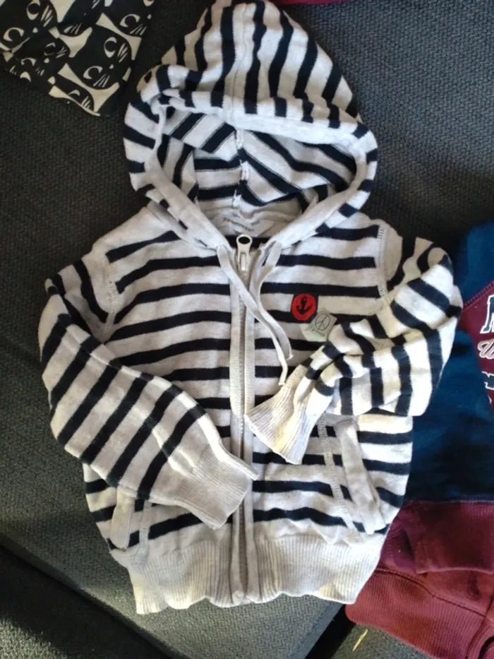 Lot gilet/ veste capuche 12 mois - photo numéro 2