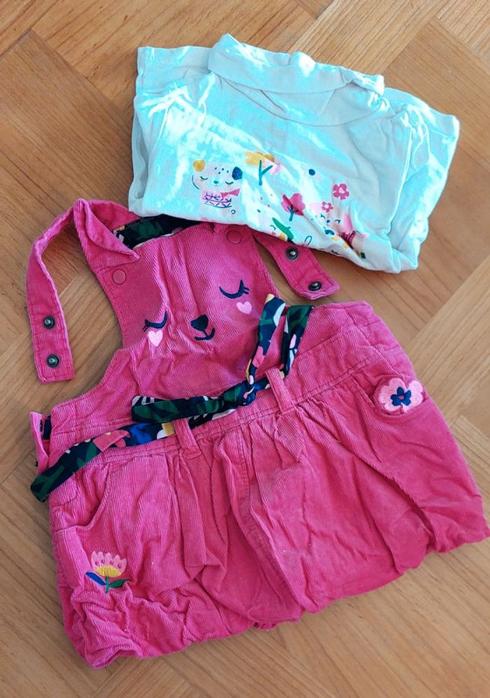 Ensemble robe et tee-shirt Dpam 6 mois