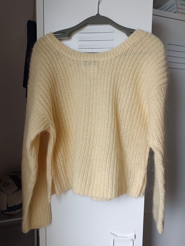 Pull  tricoté femme,en mohair+acrylique. Taille S-M - photo numéro 4