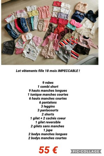 Lot fille 18 mois 51 articles