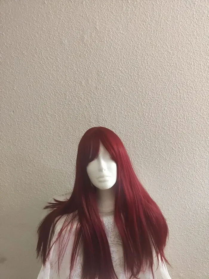 Perruque Naturelle Rouge Bordeaux Tendance Luxe - photo numéro 5