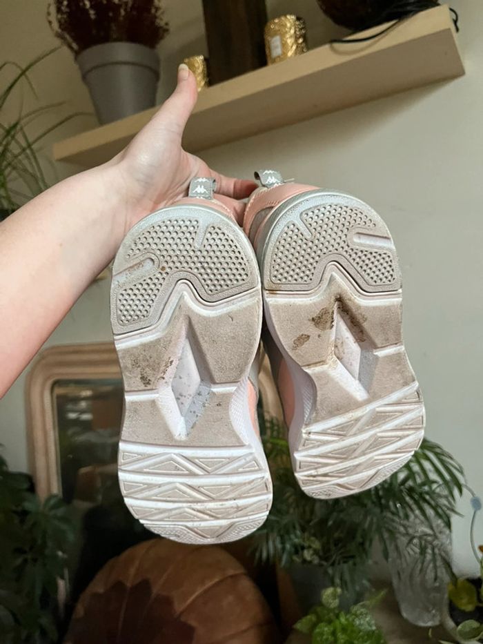 Baskets légère et confortable satiné et velours - gris crème rose et blanc - photo numéro 19