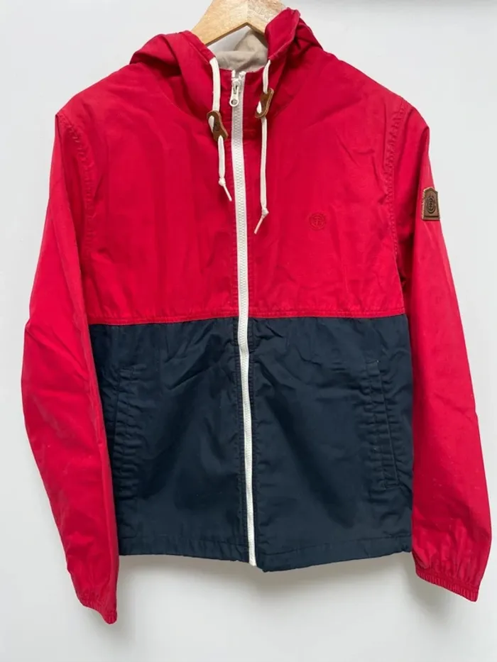 Element windbreaker jacket hoodie red navy blue Mens S
