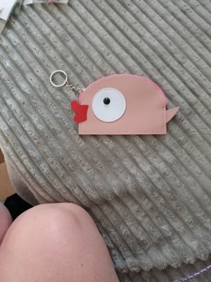 Porte monnaie poule rose