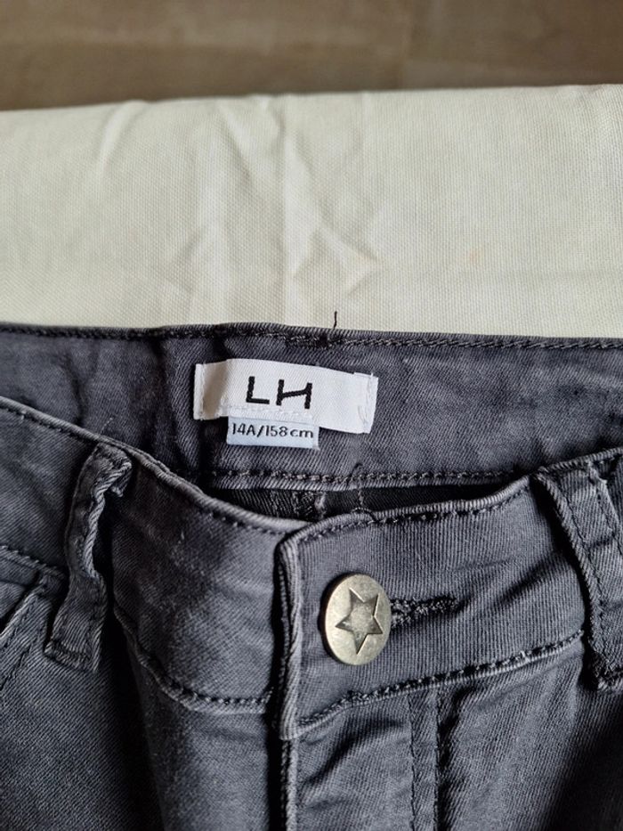 Jean skinny LH gris noir enfant fille 14 ans XS - photo numéro 4