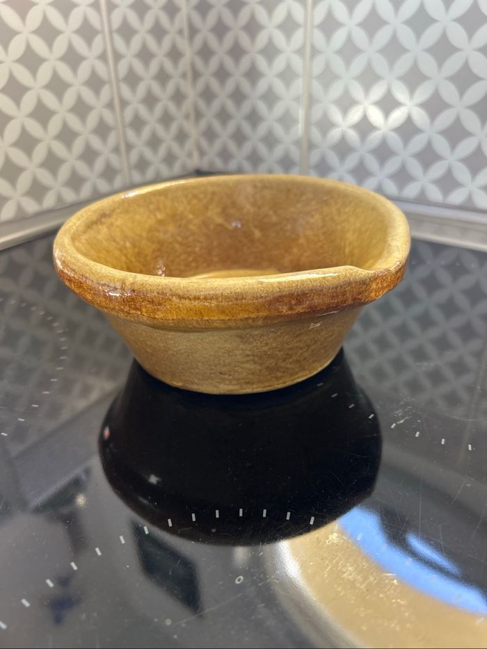 🥣 Petit Bol / Ramequin en Terre Cuite Émaillée - Style Rustique Ocre
