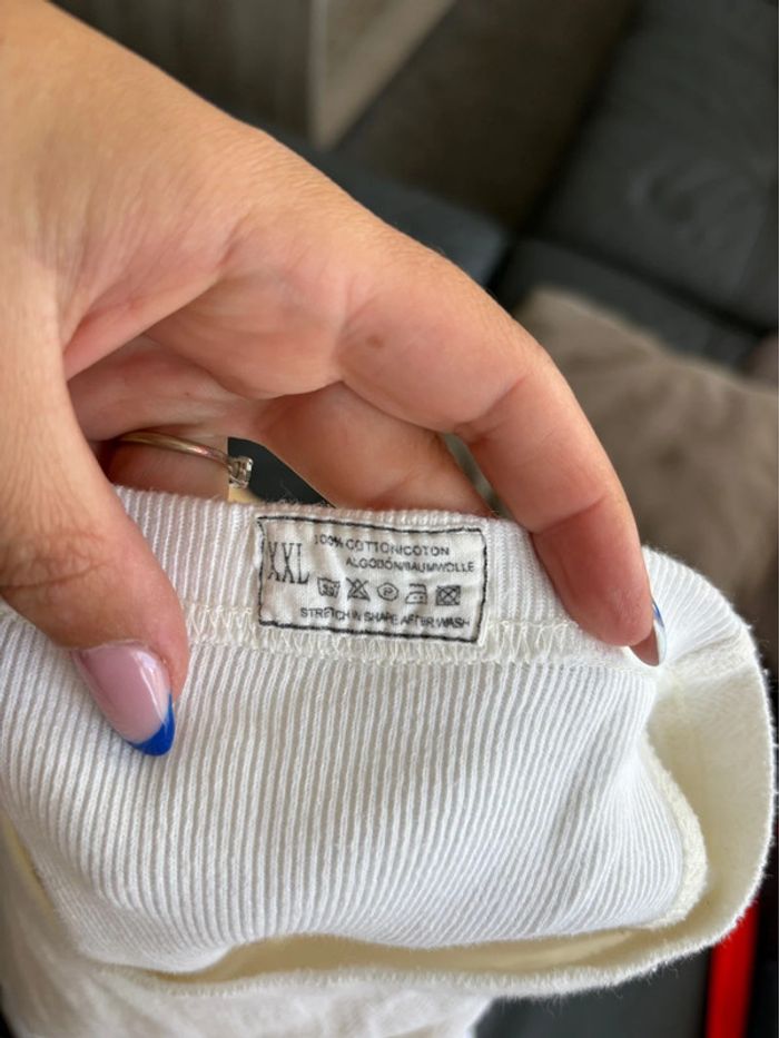 Haut blanc matière coton - 100% coton - blanc - taille XXL/44 - en très bon état - photo numéro 6