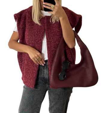 Gilet - Bordeaux - Sans Manches- Décontracté - Cocooning - Automne
