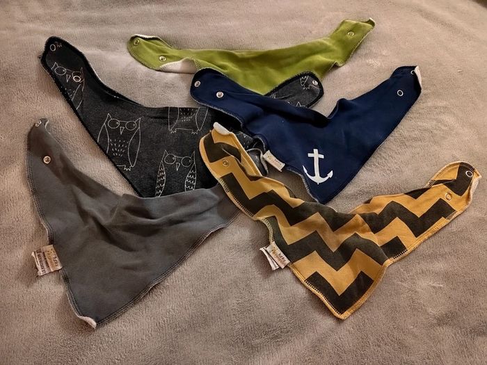 Lot de 5 Bavoirs bandana