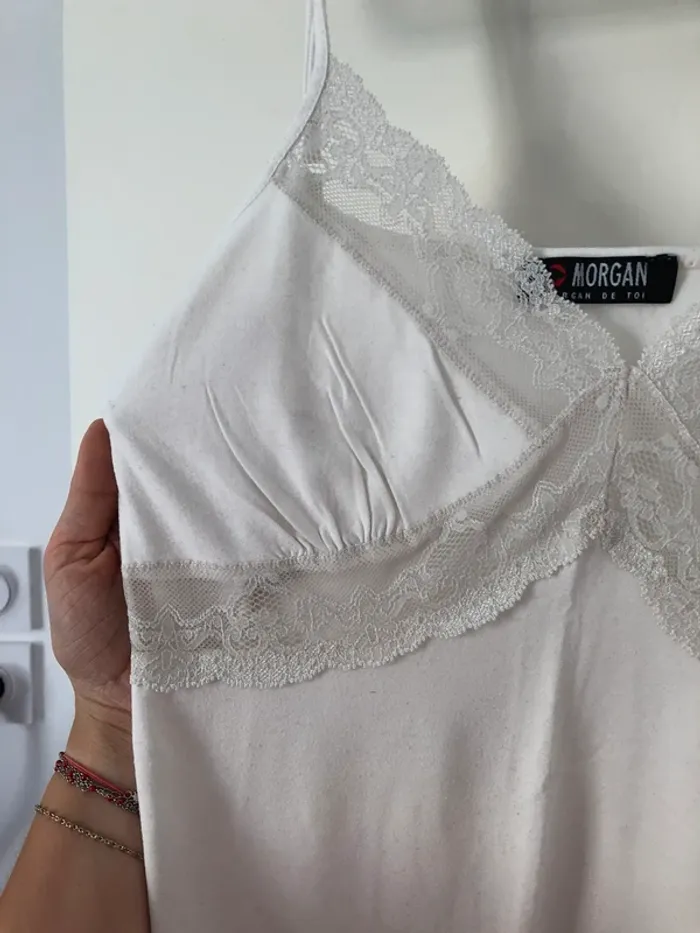 Top à bretelle blanc Morgan taille S - photo numéro 5
