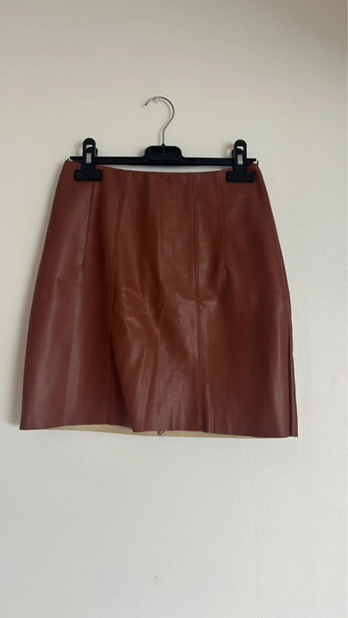 Jupe Pimkie en simili cuir marron