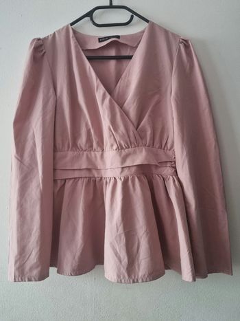 Blouse rose manche longue