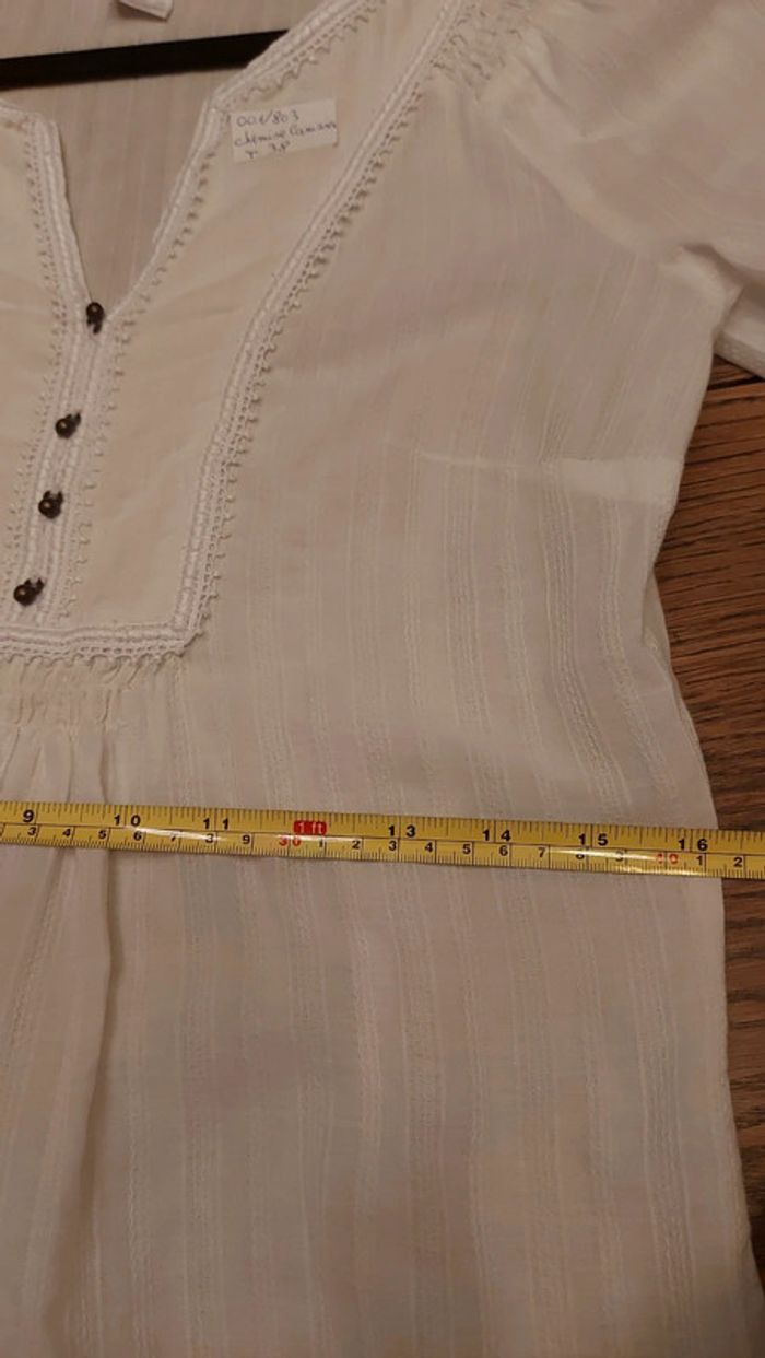 Blouse blanche Camaieu t 38 - photo numéro 11