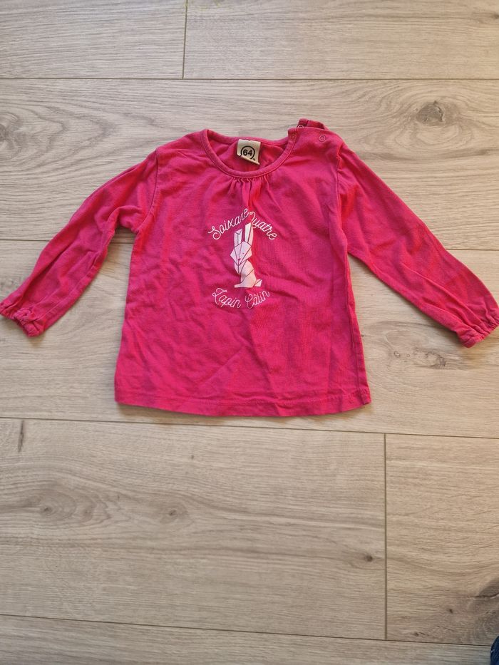 Lot de 5 T-shirts bébé fille manches longues 12 mois - photo numéro 2
