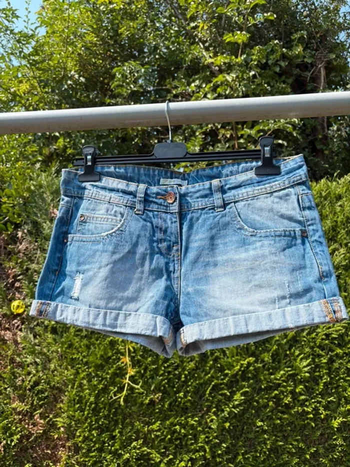 Short en jean taille haute bleu – Marque Gemo