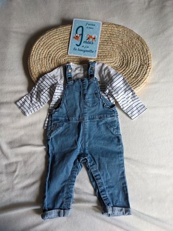 Ensemble salopette et tee shirt 9 mois