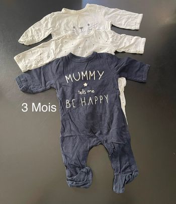 Lot de 3 pyjamas 3 mois