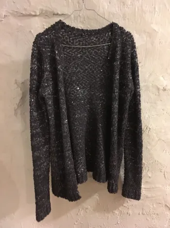 Gilet gris à paillettes @