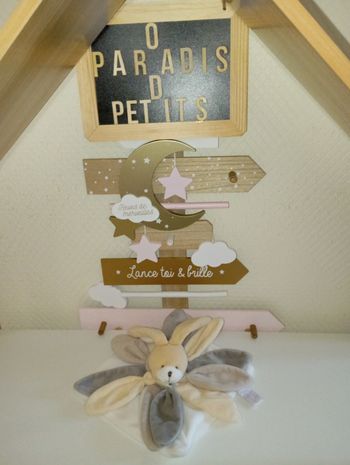 Doudou lapin collector taupe