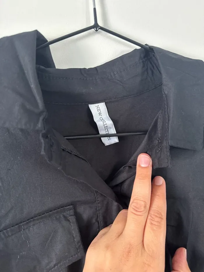 👗 Robe noir - effet chemise - taille unique - neuf sans étiquette - new collection - photo numéro 2