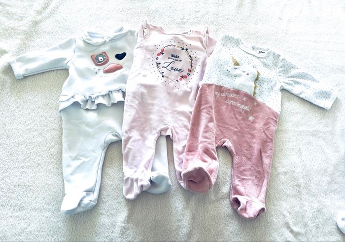 lots de 3 pyjama velours « Gémo  » T3 mois