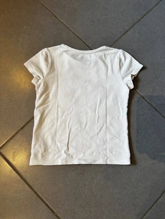 T shirt manches courtes - Orchestra - Noeuds papillon - Blanc, rose & argenté - 6 ans - photo numéro 3