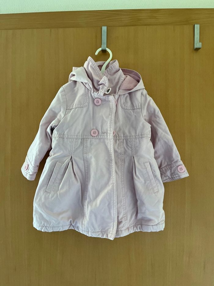 Manteau chaud de couleur rose pâle 2 ans - photo numéro 3