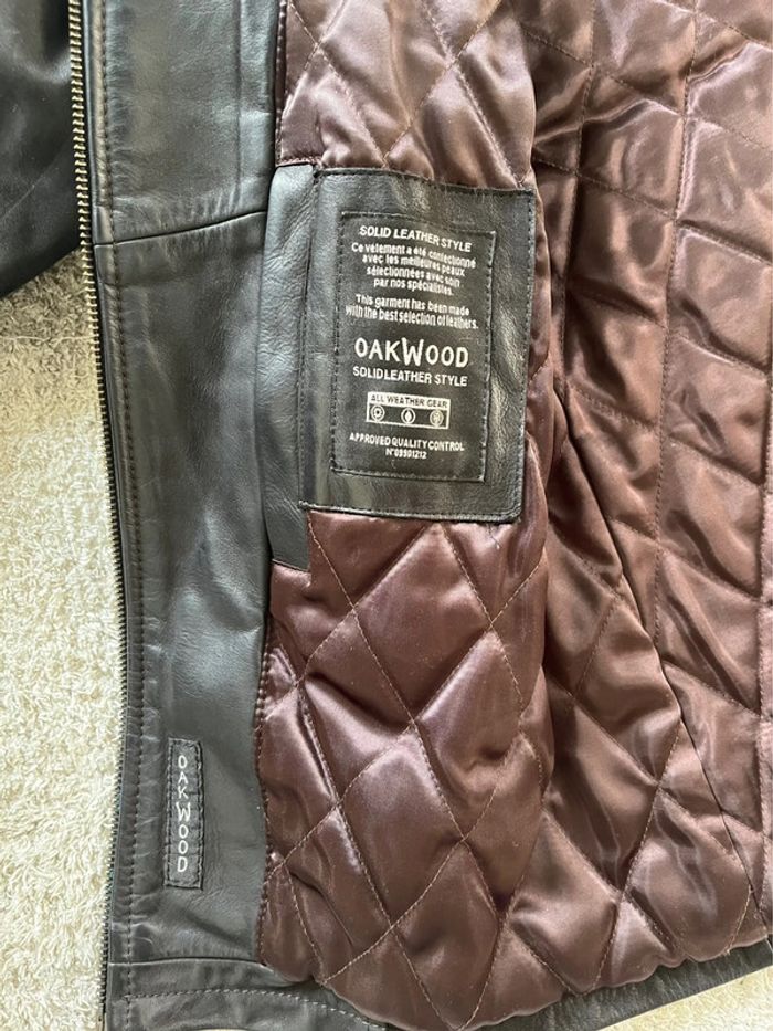 Veste manteau en cuir marron foncée Oakwood taille M - photo numéro 11
