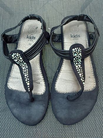 Sandales fille noir à strass