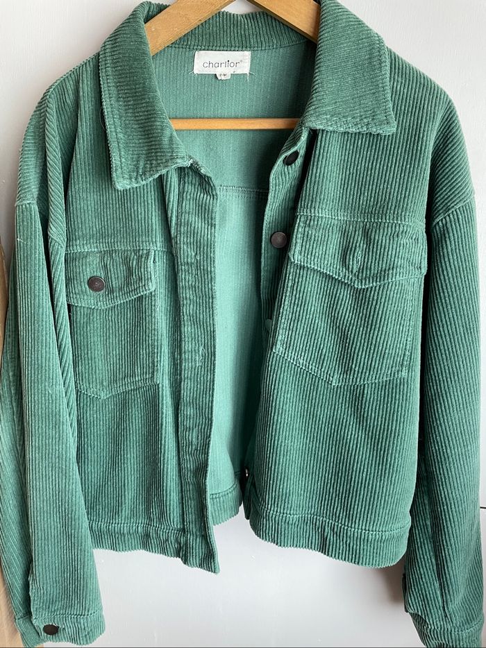 Veste velours verte - photo numéro 5
