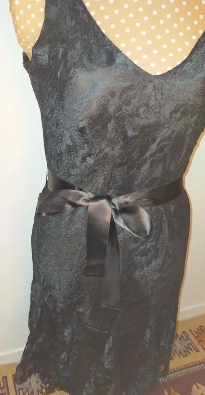 Robe dentelle noire femme, taille S - photo numéro 7