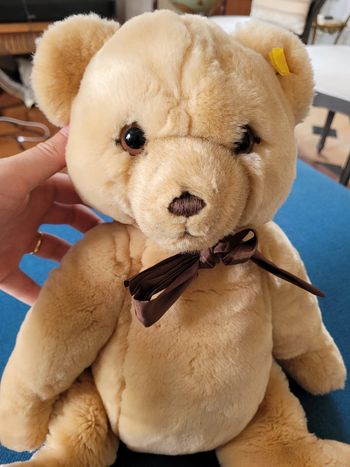 Ours Steiff complètement articulé collection peluche miel marron clair noeud marron 40cm
