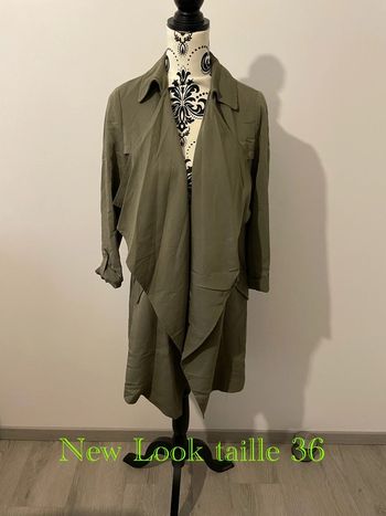 Veste blazer longue à manche longue kaki New Look taille 36