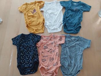 Lot de 6 bodys bébé 6 mois manches courtes