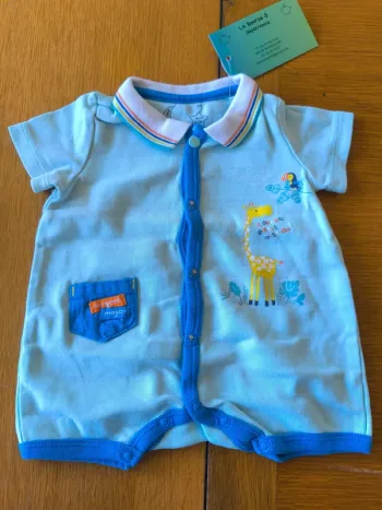 309744 Barboteuse bleue garçon 1 mois sergent major