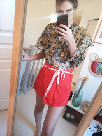 Jupe short taille haute