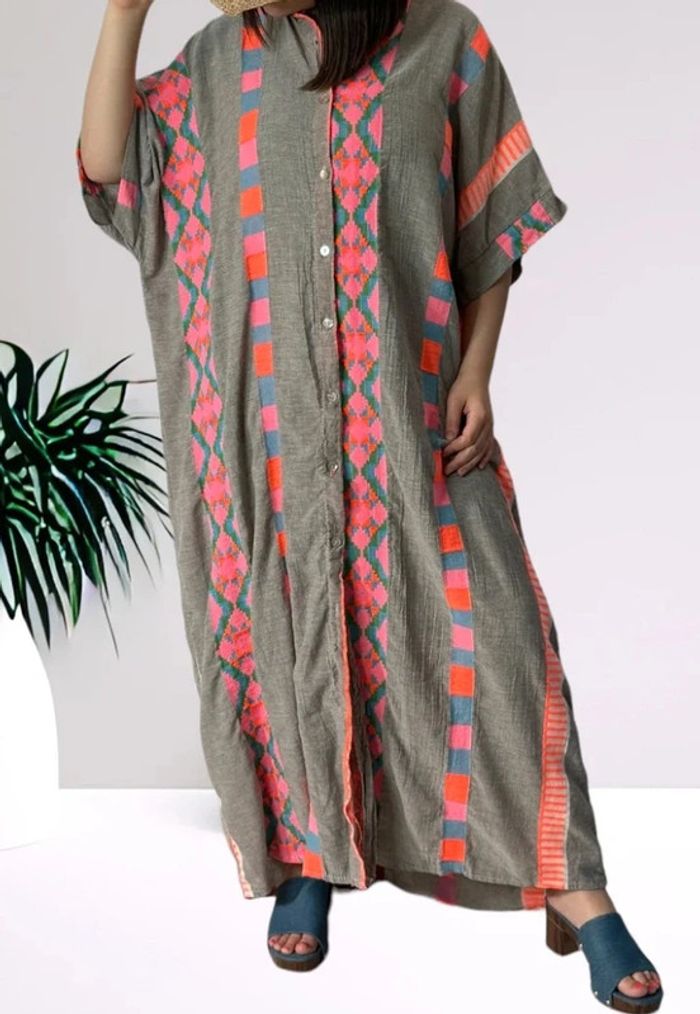 Robe coton oversize broderie 36 au 54 - photo numéro 4