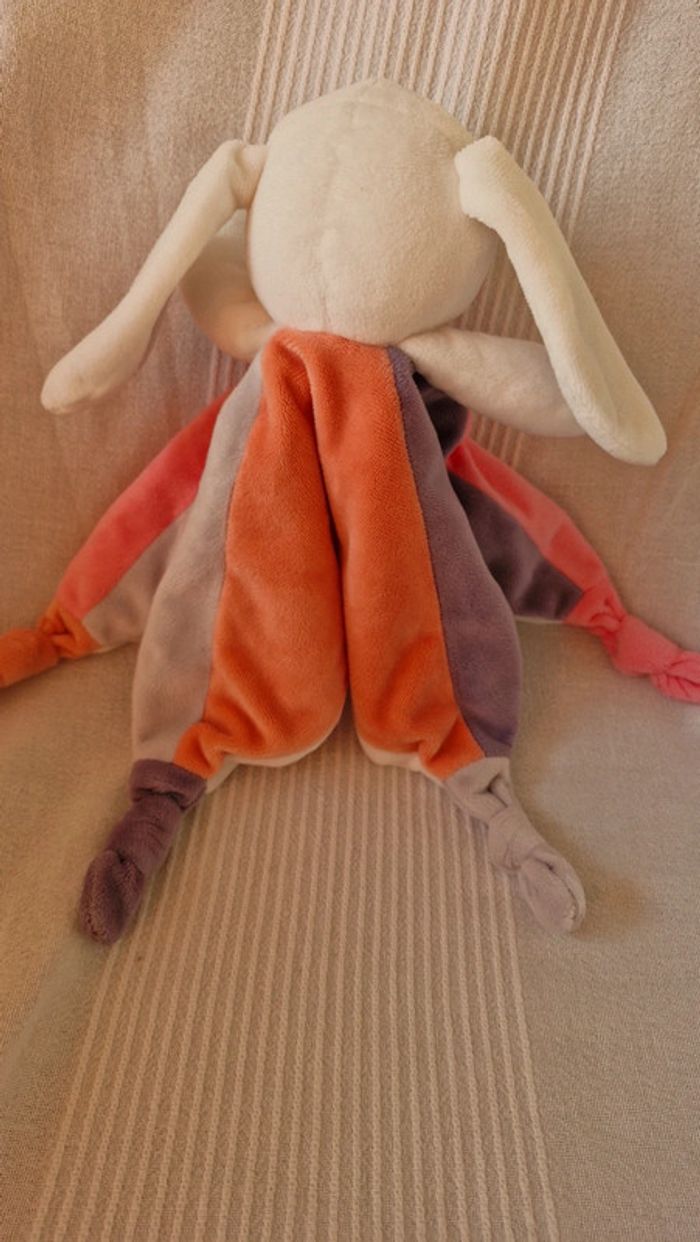 Doudou plat lapin/ chien œil rose obaibi - photo numéro 5