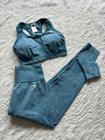 Ensemble Gymshark Vital Seamless – Brassière Legging taille haute Bleu Turquoise M/38– Comme Neuf
