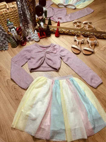 Taille 8 ans tenue 2 pièces fille Kiabi lila turquoise jaune * tulle * 🎄