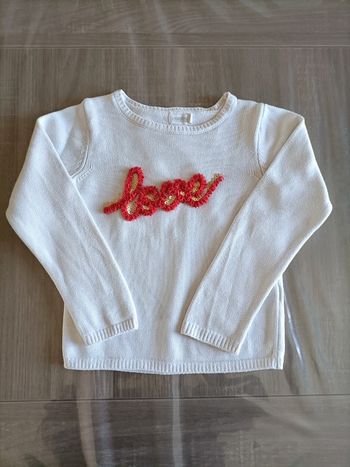 Pull blanc en coton Love Orchestra 6 ans