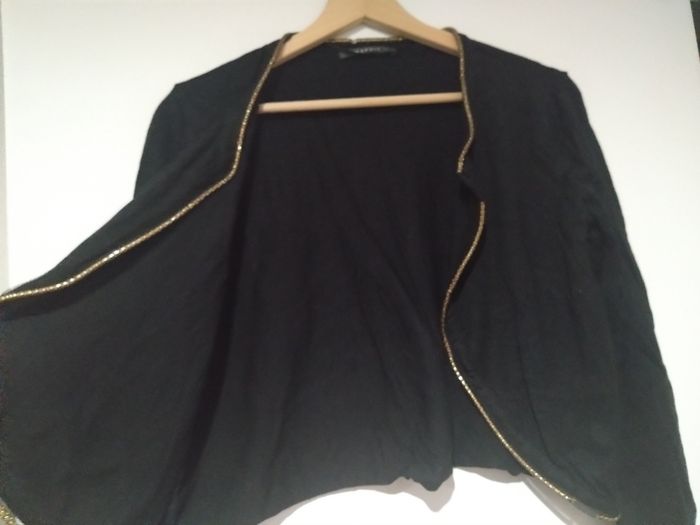 Boléro noir liseré doré L - photo numéro 3