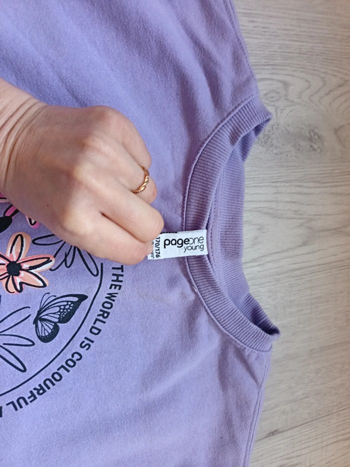 Pull sweat fille 14 ans violet parme papillon tbe - photo numéro 4