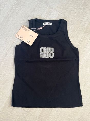 Débardeur Miu noir strass