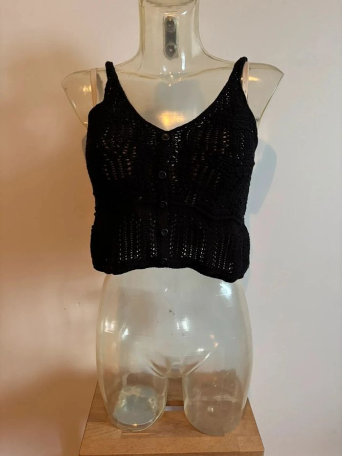 Top crochet  noir Jennifer L