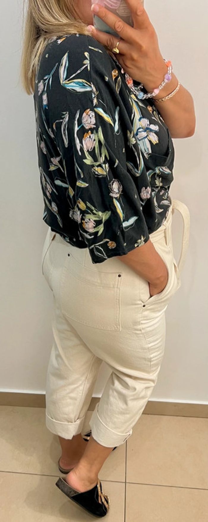 🌿 Chemise noire à fleurs Pull & Bear – Taille M - photo numéro 6