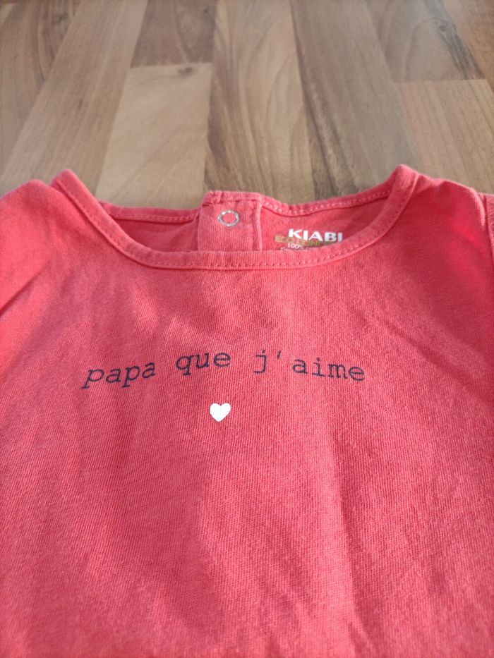 Débardeur rose 3 ans Kiabi Papa que j'aime - photo numéro 3