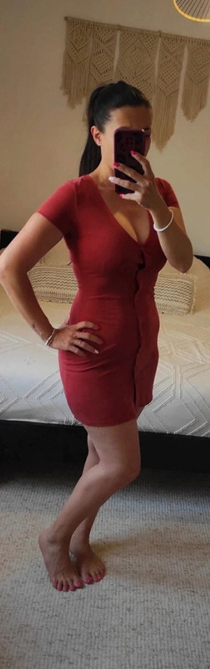Robe moulante Undiz neuve terracotta M sexy - photo numéro 2