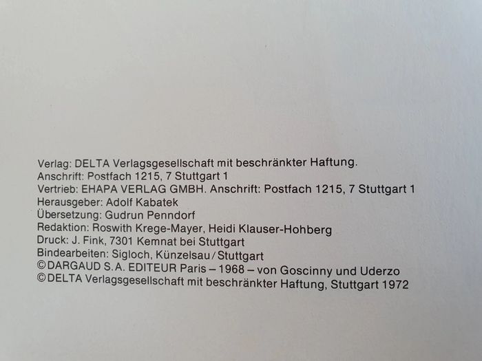 BD Asterix en allemand 1972 - photo numéro 2