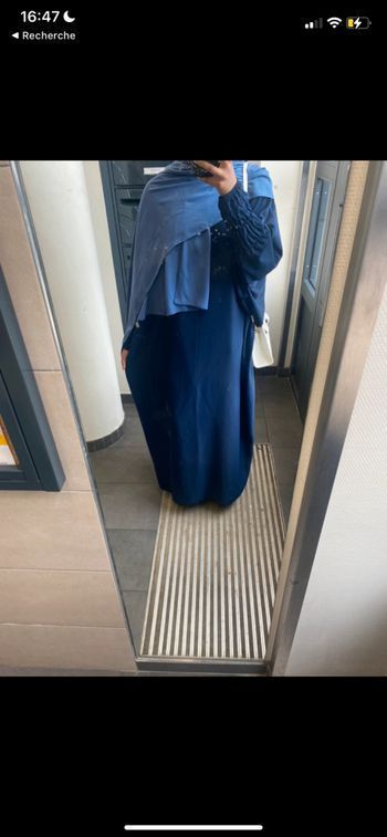 longue Abaya bleu